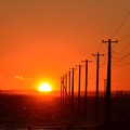 夕暮れの電信柱