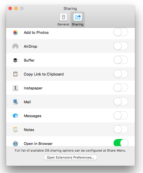 Mac用RSSリーダーアプリ「Leaf」- 6：設定（共有機能等々）