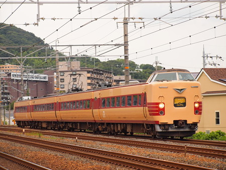 381系国鉄色回送 東海道本線島本~山崎01