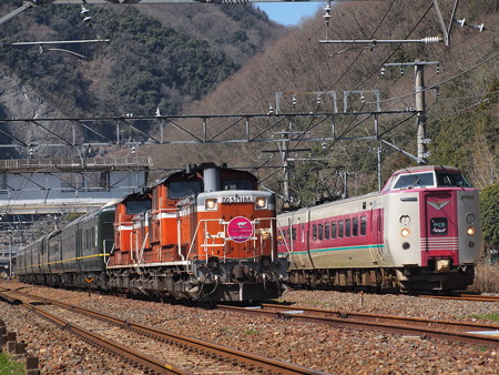 トワイライトエクスプレスとやくも 伯備線美袋~日羽03