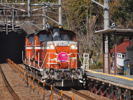 DD51重連回送 伯備線日羽駅02