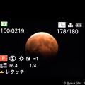 Photos: コンデジ画面の皆既月食～赤銅色