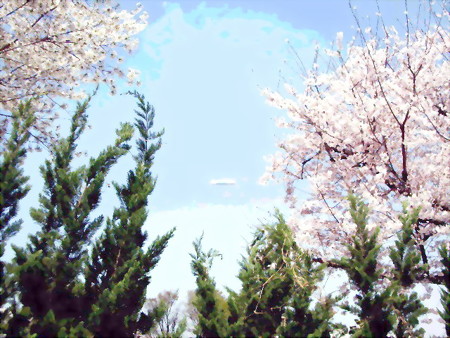 桜と飛行船-02a