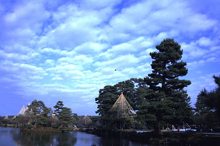兼六園　霞が池と空