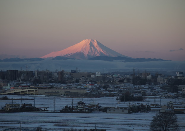 雪の日の富士山