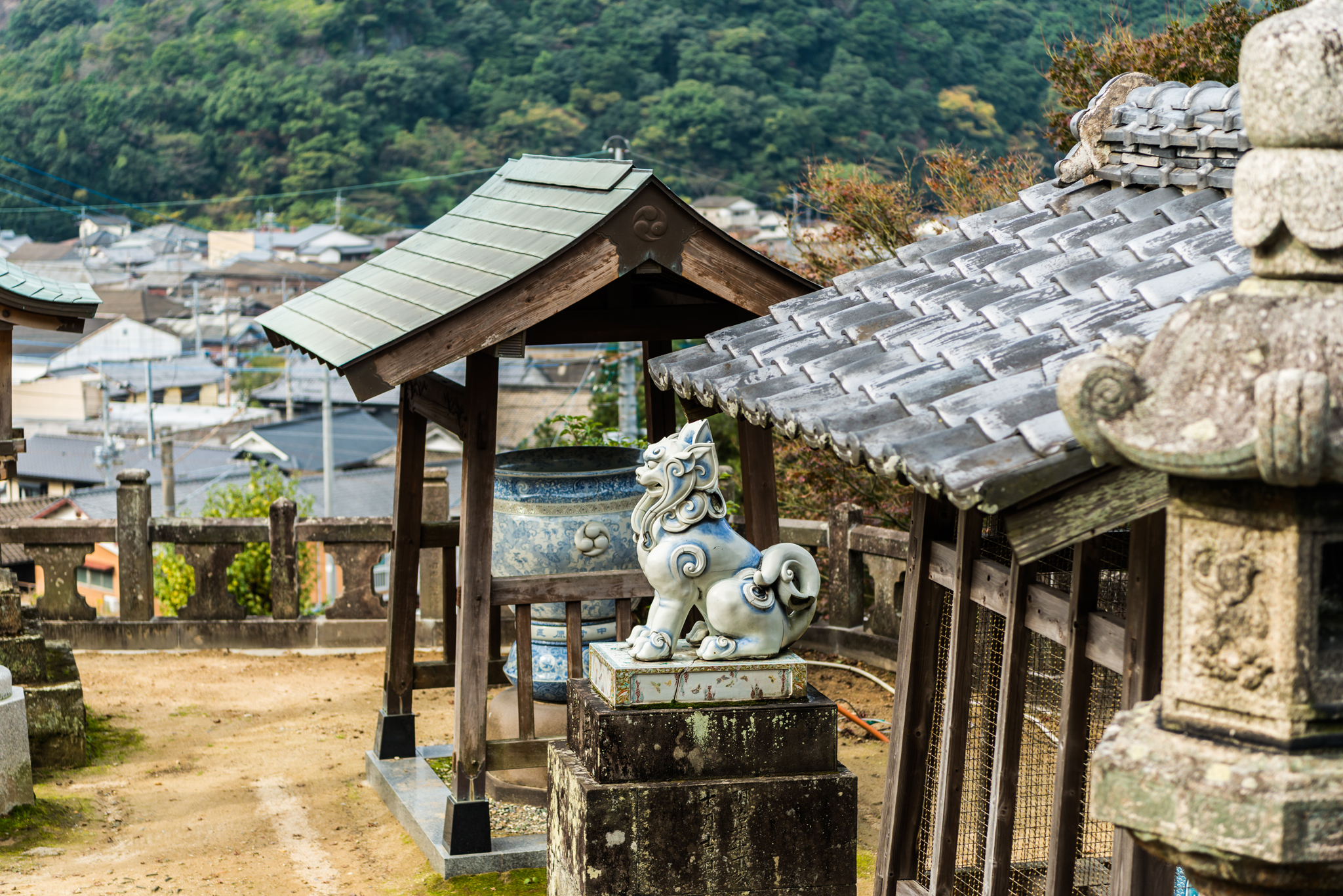 大水瓶と狛犬@陶山神社