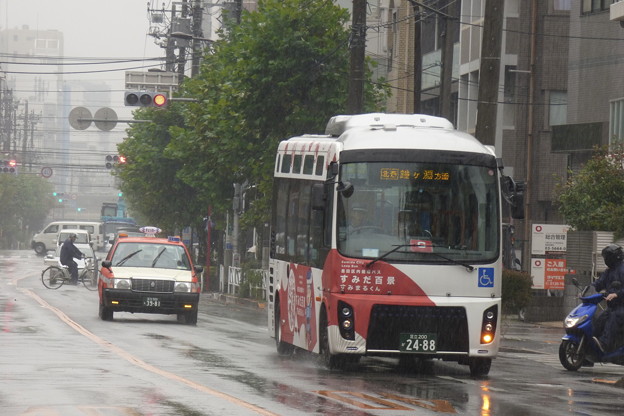 雨の曳舟川通りを走る 写真共有サイト フォト蔵