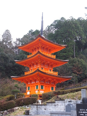 師走の長福寺三重塔