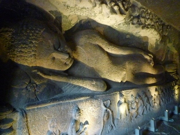 ｱｼﾞｬﾝﾀｰ第26窟涅槃像 Giant Reclining Buddha,Ajanta cave