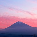 5月8日富士宮市からの早朝富士山 おはようございます(^ ^)今日は綺麗な朝焼けが見られました～