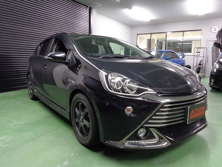 トヨタＡＱＵＡ　新潟県　イカリング取付・フットランプＬＥＤ取付