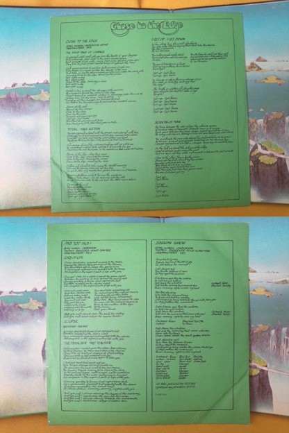 LP レコード Close to the Edge yes　1972
