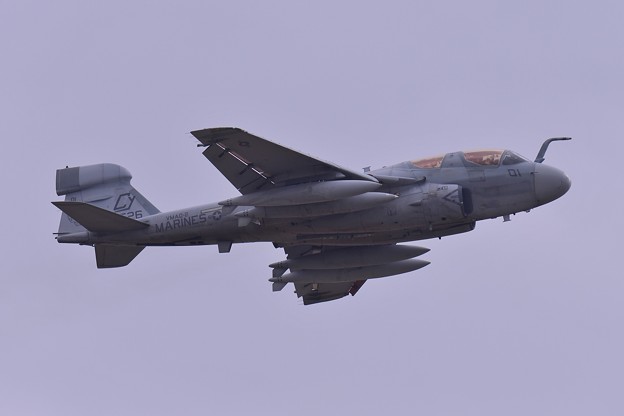 ある日の厚木基地・・岩国から飛来したVMAQ-2 CY01 デスジェスターズ EA-6Bプラウラー テイクオフ1・・20150321