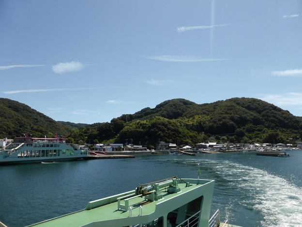 白水港を出港　さよなら安芸灘の海の道