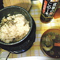 牡蠣釜飯と牡蠣入り味噌汁