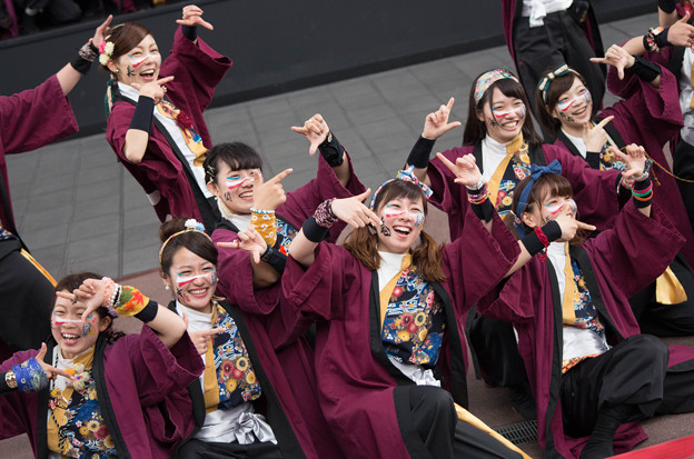京都さくらよさこい2016 岡山うらじゃ連 楽鬼