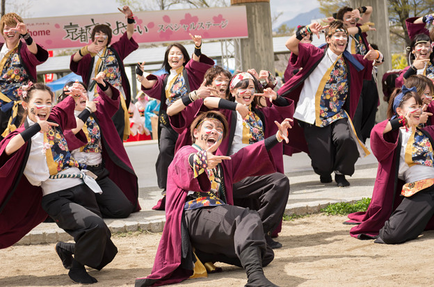 京都さくらよさこい2016 岡山うらじゃ連 楽鬼